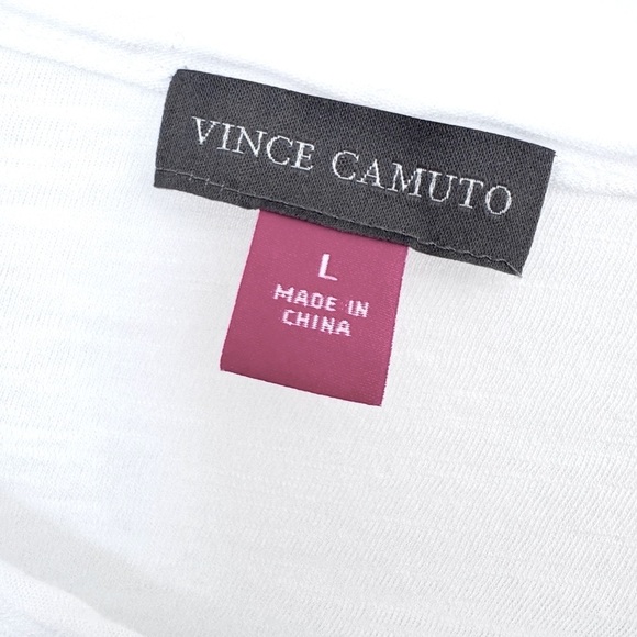 🤍VINCE CAMUTO White Ruffled Top SIZE L - Picture 2 of 5